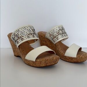 Nurture Cream (off-white) Wedges with Cork Heel